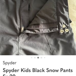 Spyder Black Snow Pants for Kids
